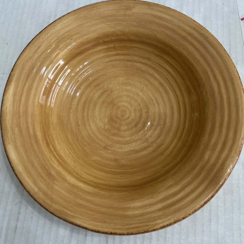 Tabletops Unlimited RUSTICO Bowl Hand Painted Collection Mustard Color 10”
